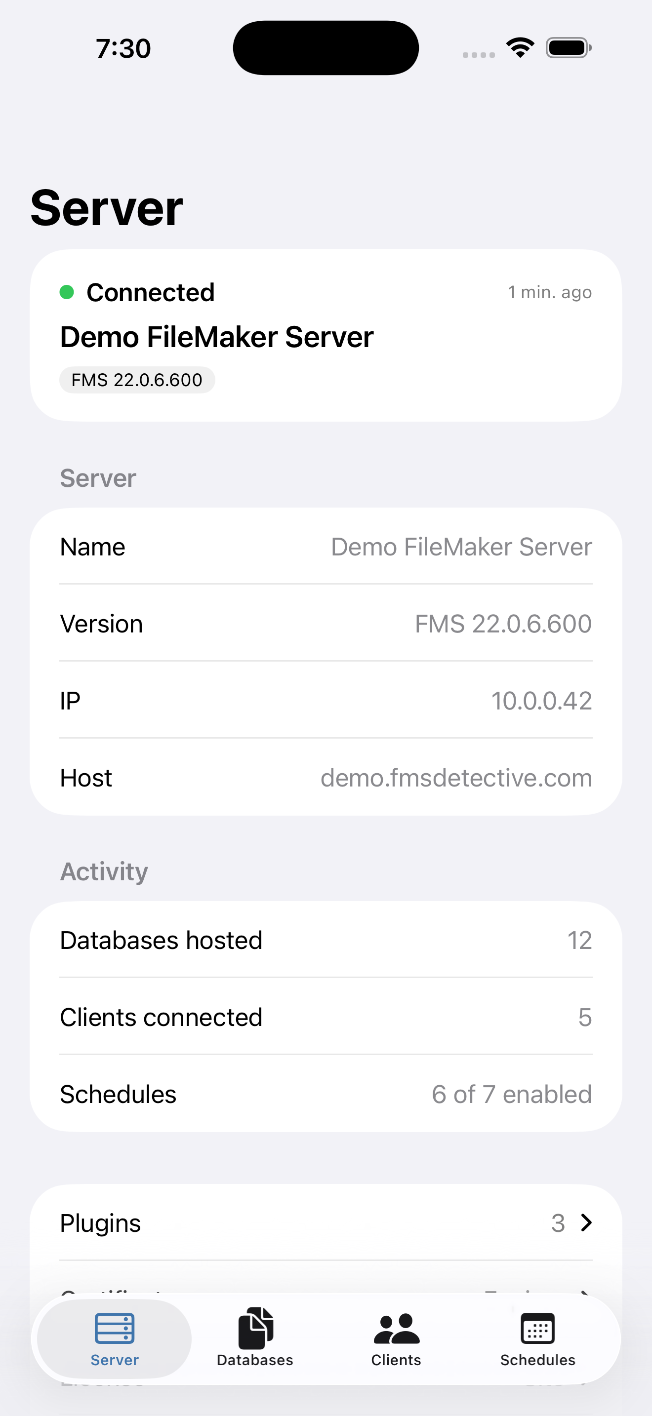 iOS Server overview